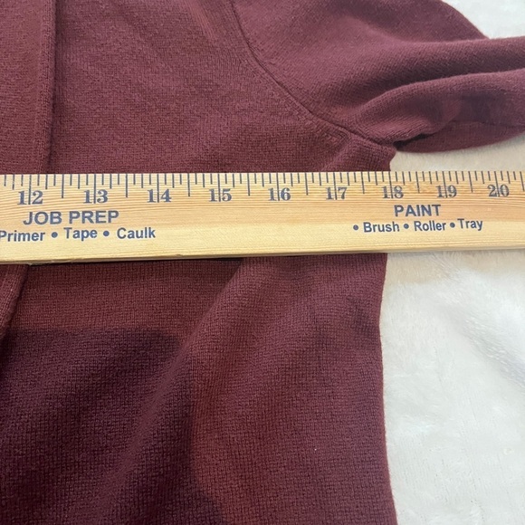J. Crew Cardigan Sweater Long Open Front Pockets Deep Red Women's XS - Picture 4 of 6